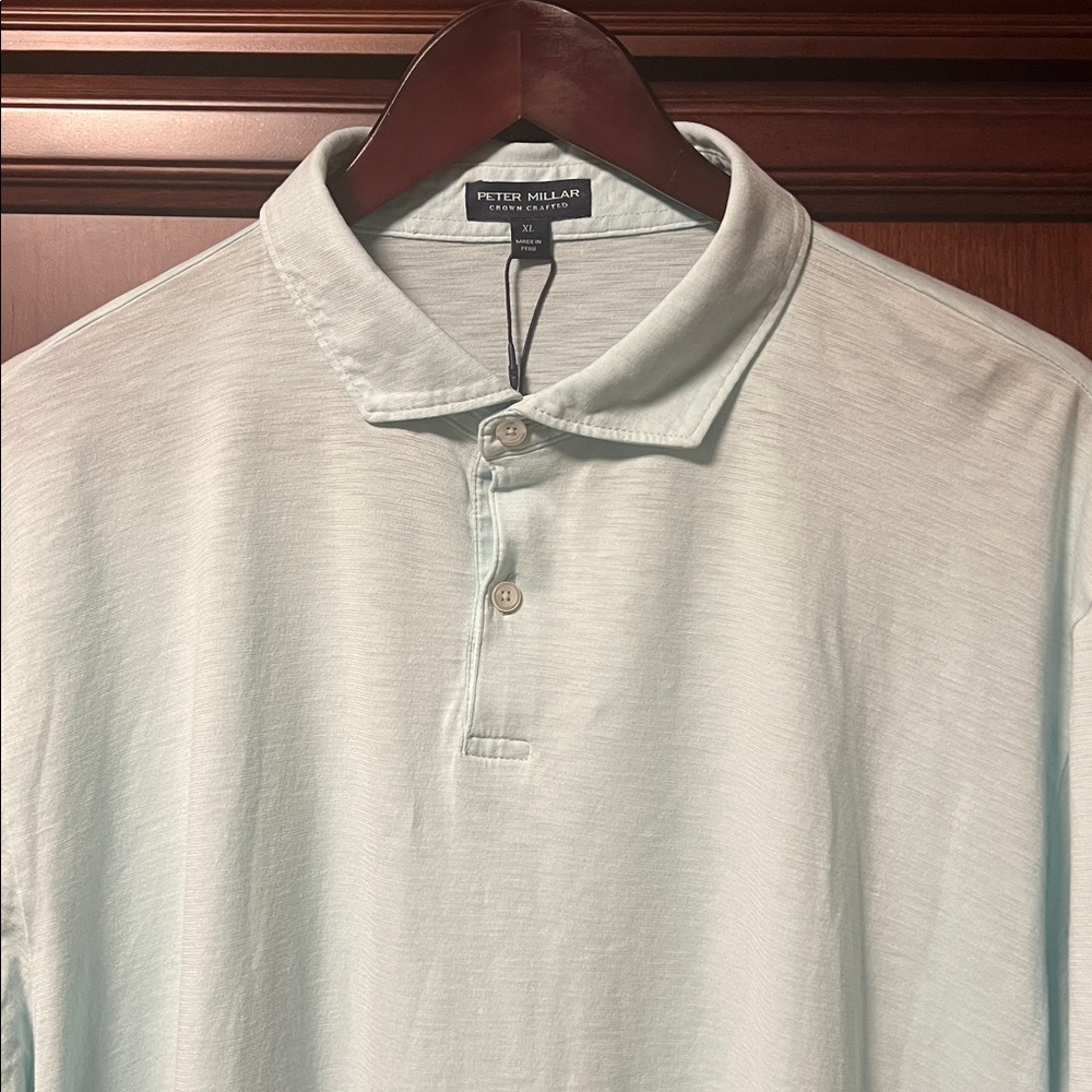 Brand New Peter Millar Ice Aqua Crown Crafted Golf Polo Classic 100% Pima Cotton